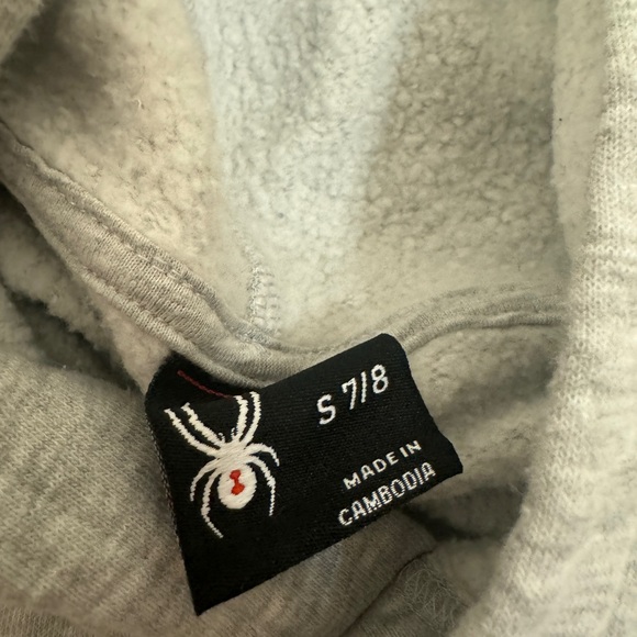 Spyder boys gray small 7/8 hooded sweatshirt - Picture 5 of 8